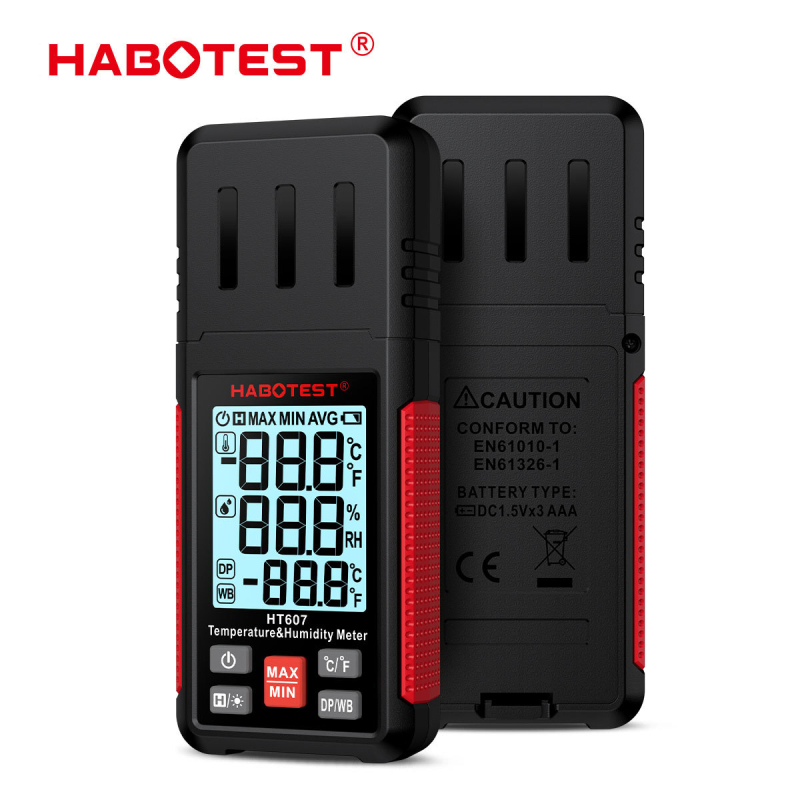 Habotest HT607 Visoko precizan industrijski mjerač temperature i vlage, višefunkcijski senzor temperature i vlage