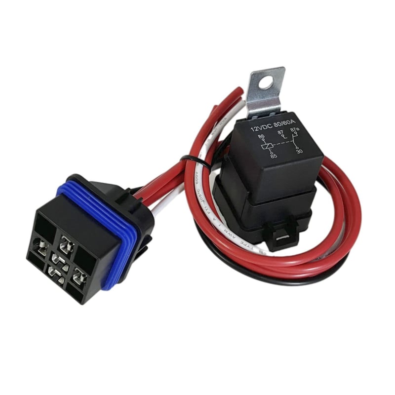 ZYLW80/60A12V водоустойчиво автомобилно реле със гнездо, 5-пиново, комплект за морски вентилатор