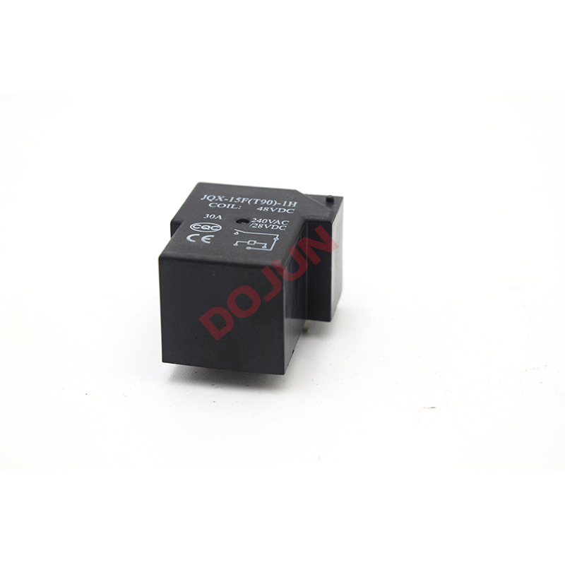 Kompakt T90 négy lábú, NO (normálisan nyitott) PCB-relé, 48V/12V, nagy teljesítmény, JQX-15F elektromosautó-töltőállomásokhoz