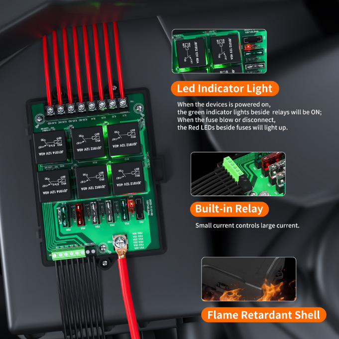 AK-025 Kutija za releje automobila s PCB upravljačkim modulom i kutijom osigurača