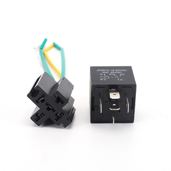 JD2912-1Z-24VDC relé vezetékes csatlakozóval, 40A, 12V, műanyag hátlappal autómodifikációhoz