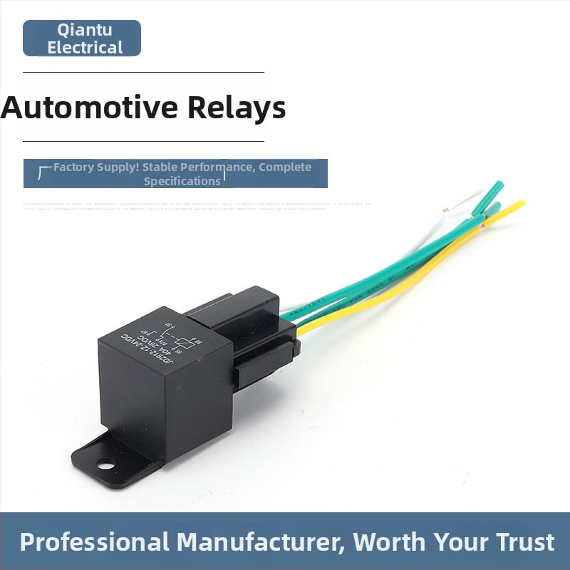 Relé JD2912-1Z-24VDC so zásuvkou kábla, 40A, 12V, plastové zadné puzdro pre úpravy automobilov