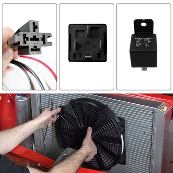 ZYLW Dualni električni rashladni ventilator – set za ožičenje s termostatom 185 otvoreno, 175 zatvoreno, 40A automobilno rele