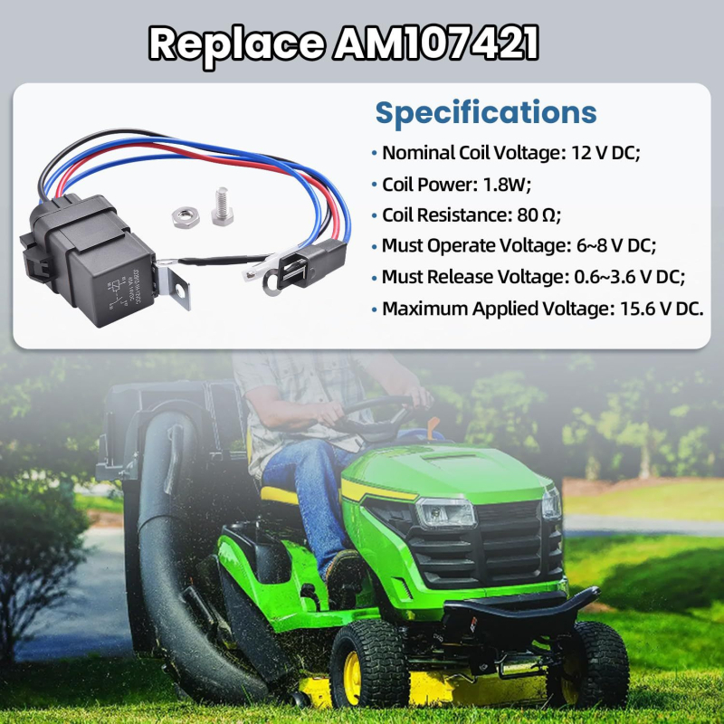 AM107421 Unaprijeđeno startno relej za John Deere i Kawasaki — komplet releja za paljenje sa prekidačem