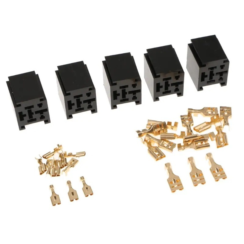 Auto relejna utičnica, 80A, široke nožice, s terminalima 9,5 mm i 6,3 mm, set od 5 komada