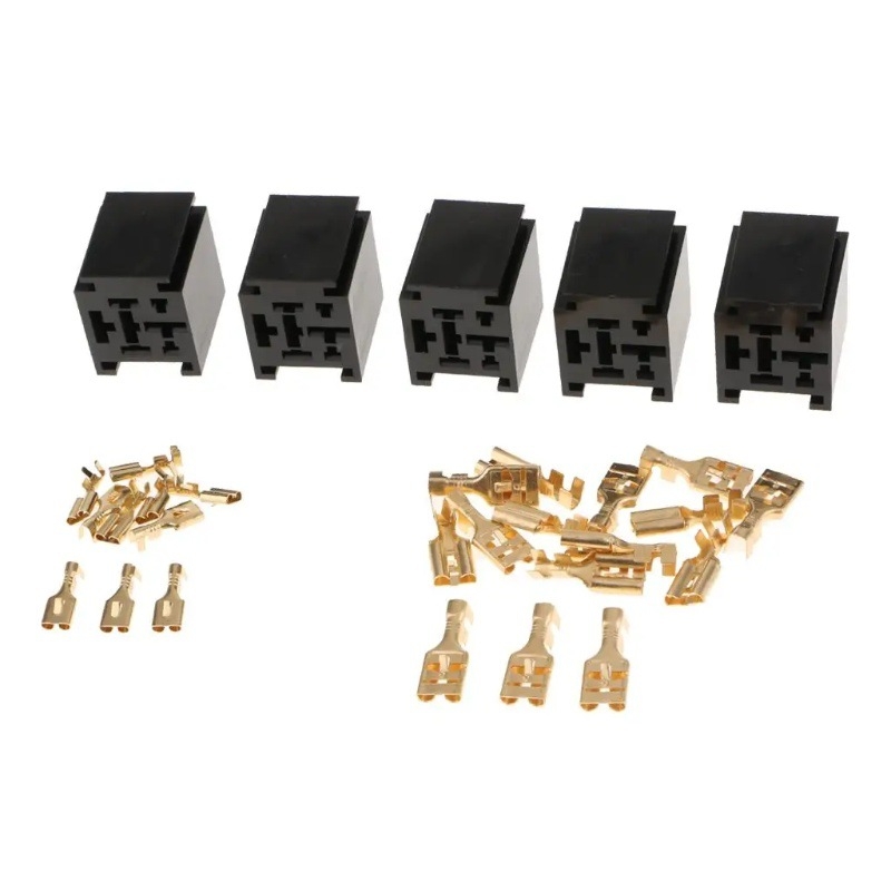 Auto relejna utičnica, 80A, široke nožice, s terminalima 9,5 mm i 6,3 mm, set od 5 komada