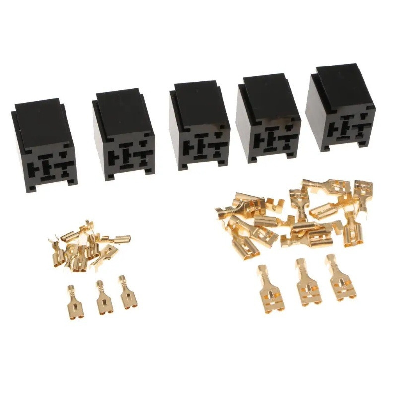Auto relejna utičnica, 80A, široke nožice, s terminalima 9,5 mm i 6,3 mm, set od 5 komada