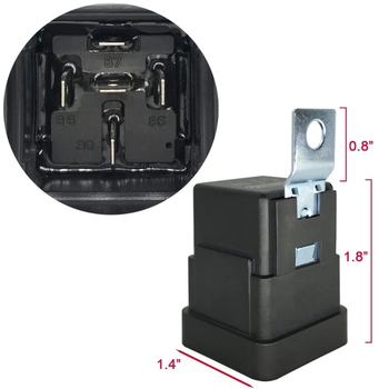 Set od 5 vodootpornih auto releja, 12V DC, 40/30A, sa utičnicom