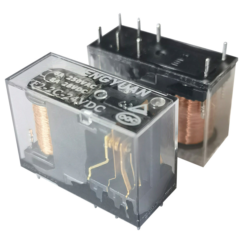 CYF2-2C-24VDC elektromagnetsko rele s prozirnim kućištem, 8 pinova, 14F, za industrijsku kontrolu