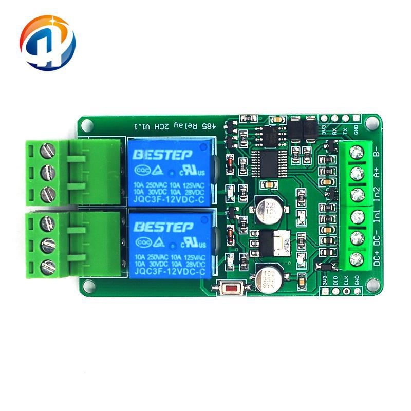 Modbus RTU 2-kanalni izlaz releja, 2-kanalni ulaz prekidača, RS-485 TTL napajanje 12V