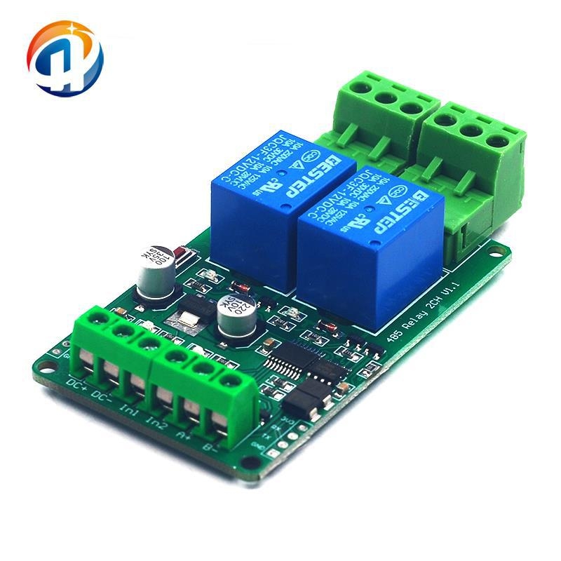Modbus RTU 2-kanalni izlaz releja, 2-kanalni ulaz prekidača, RS-485 TTL napajanje 12V