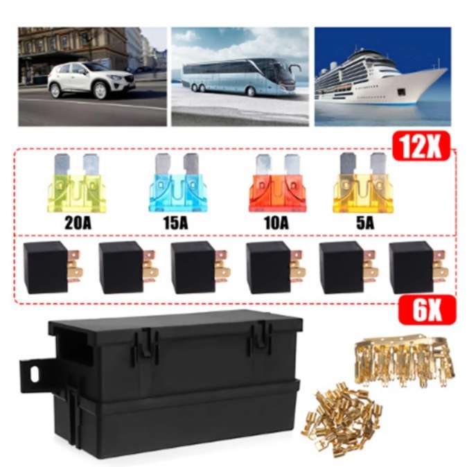 Cutie de siguranțe cu 11 canale și relee pentru vehicule electrice
