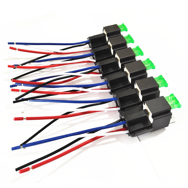 Automobilski relej 30A/12V — set od 6 komada s utičnicama američkog standarda i osiguračima