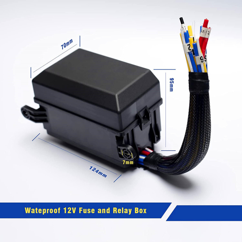 Cutie de siguranțe și relee pentru mașină, 12V, cu cablaj preconectat, modul de control cu 6 canale