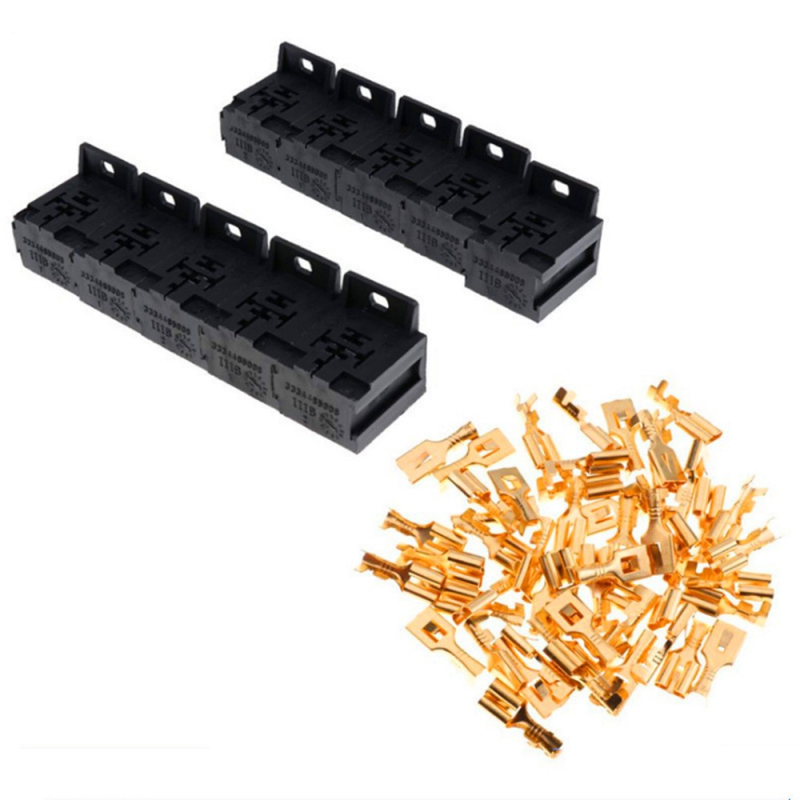 Držač baze releja s 5-pinskim utorom, 50 terminala, 6,3 mm, komplet od 10 komada