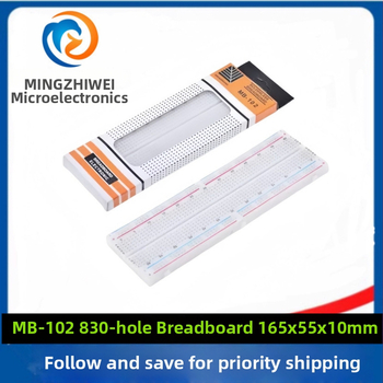 MZW MB-102 breadboard s 830 dierami, prototypovacia doska, rozmery 165×55×10 mm