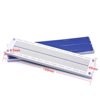SYB-130 breadboard, prototipna pločica s rupama, veličina 19 cm × 4,6 cm × 0,8 cm