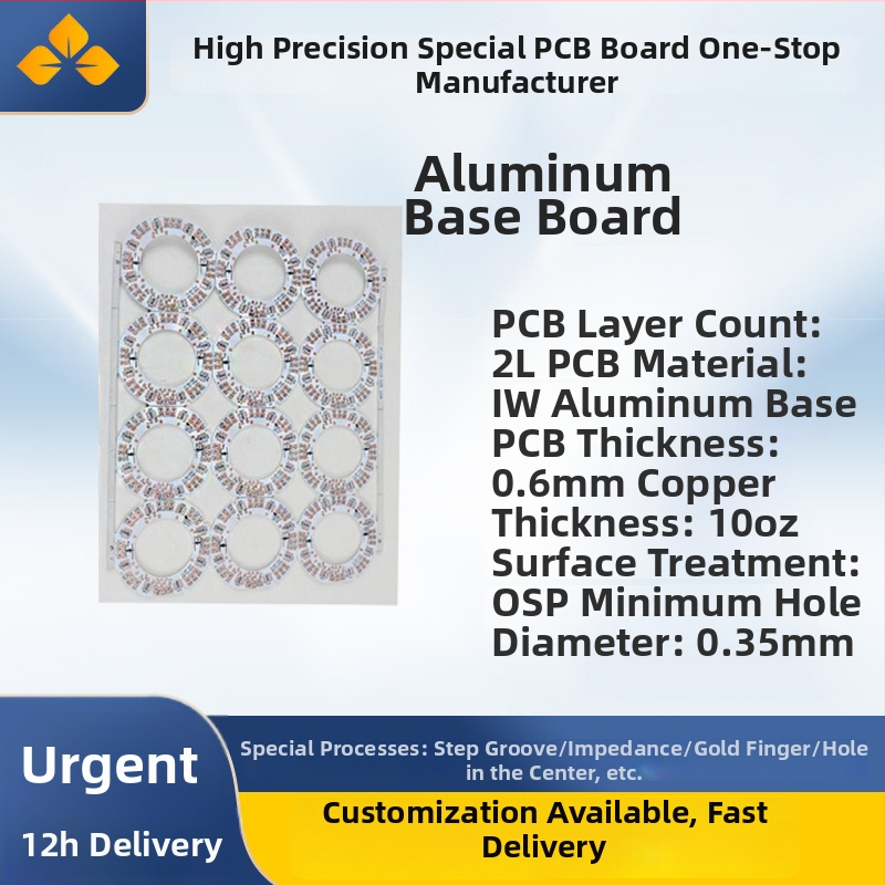 United Multi-layer 10-slojna aluminijska podloga za LED ploču – keramičko PCBA rješenje, jednostrano i dvostrano