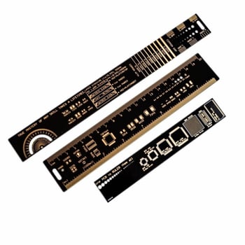 Zlatno obloženo PCB ravnalo za inženjersku upotrebu, sa ravnom stranom i goniometrom za mjerenje kutova na PCB pločama