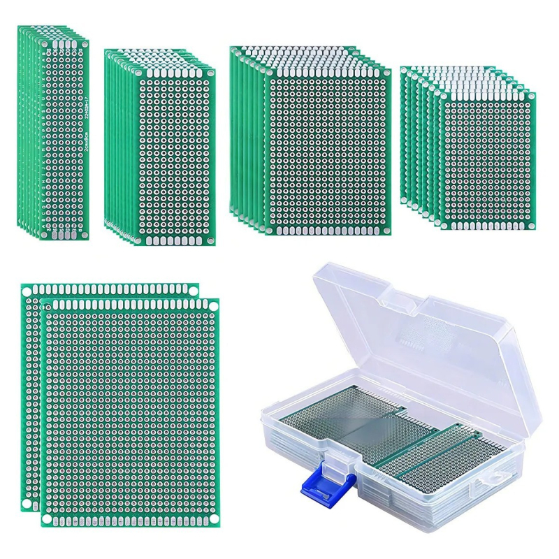 Set od 32 dvostrane PCB pločice za učenje, dimenzije 2×8 cm, 3×7 cm, 4×6 cm, 5×7 cm, 7×9 cm
