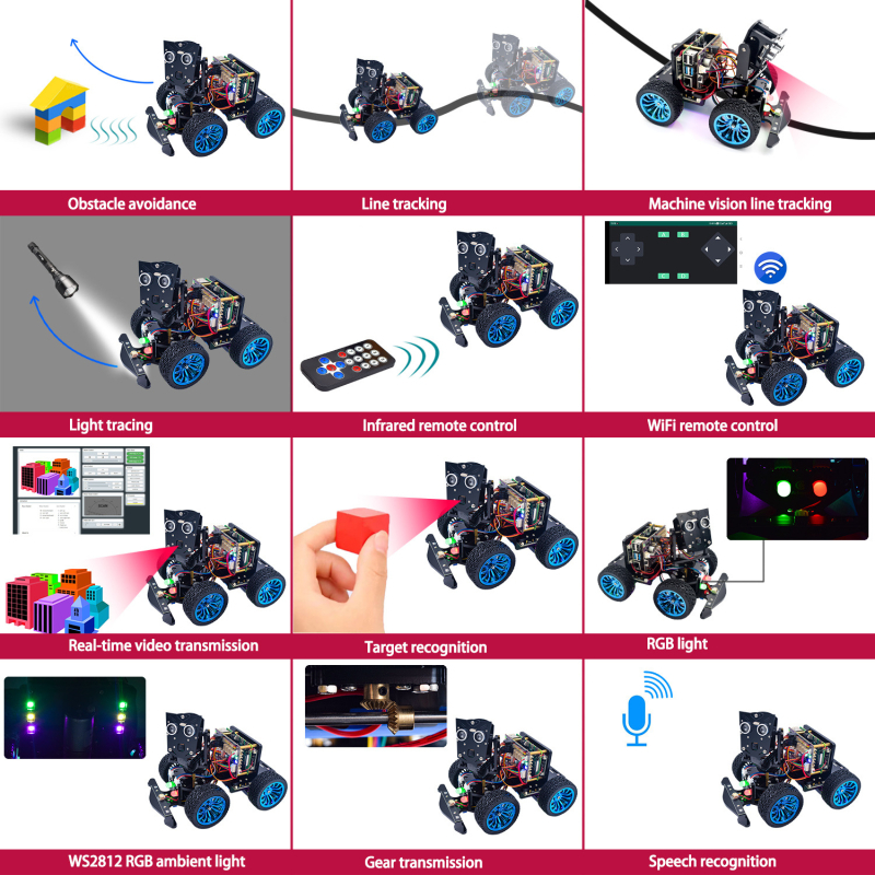 GeWu Creative Raspberry Pi Pametni automobil PiCar-B Mars Rover s kamerom za strojno videnje