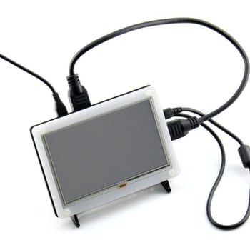 Akrilno kućište za Raspberry Pi 5-inčni dodirni zaslon, tip B, crno-bijelo