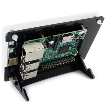 Akrilno kućište za Raspberry Pi 5-inčni dodirni zaslon, tip B, crno-bijelo