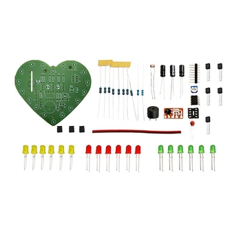Fényvezérelt zenei szív alakú LED készlet, 18 LED-del, DIY elektronika TJ-56-269