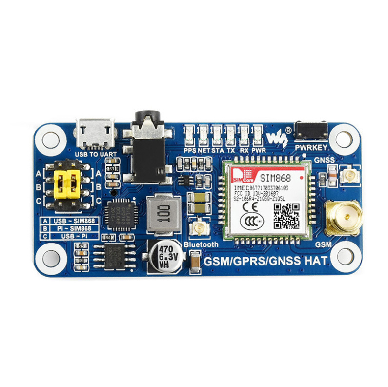 Weixue Raspberry Pi 4B SIM868 razvojna ploča s GSM/GPRS GNSS, telefon, SMS i Bluetooth modul