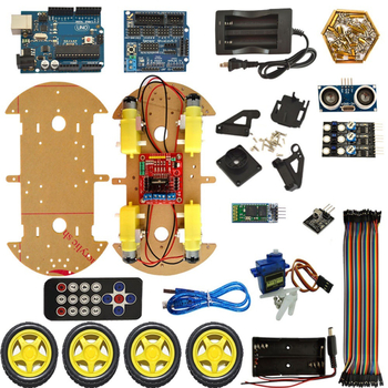4WD Bluetooth višenamjenski četverotočkaški pametni automobil set s izbjegavanjem prepreka i praćenjem linije za Arduino DIY