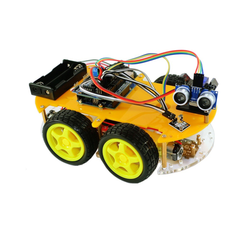 4WD Bluetooth višenamjenski četverotočkaški pametni automobil set s izbjegavanjem prepreka i praćenjem linije za Arduino DIY