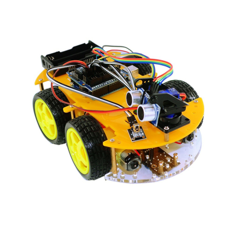 4WD Bluetooth višenamjenski četverotočkaški pametni automobil set s izbjegavanjem prepreka i praćenjem linije za Arduino DIY