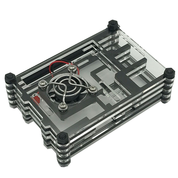 Raspberry Pi 3B/2B/3B+ 9-slojno akrilno kućište s ventilatorom i panelima u bojama