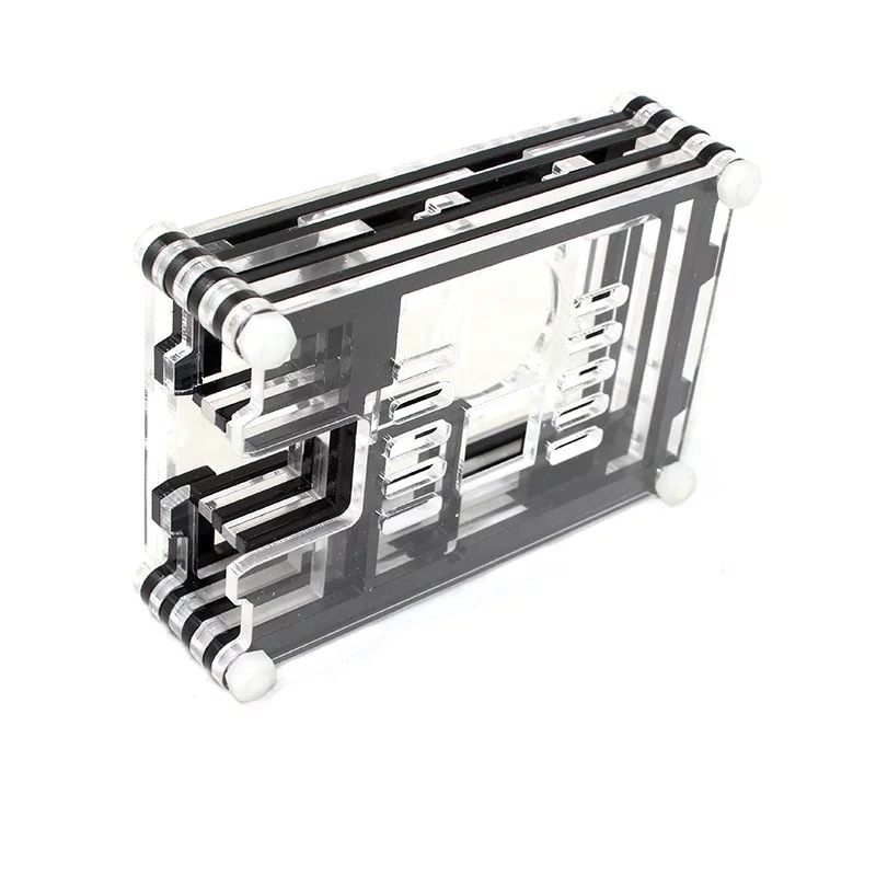 Raspberry Pi 3B/2B/3B+ 9-slojno akrilno kućište s ventilatorom i panelima u bojama