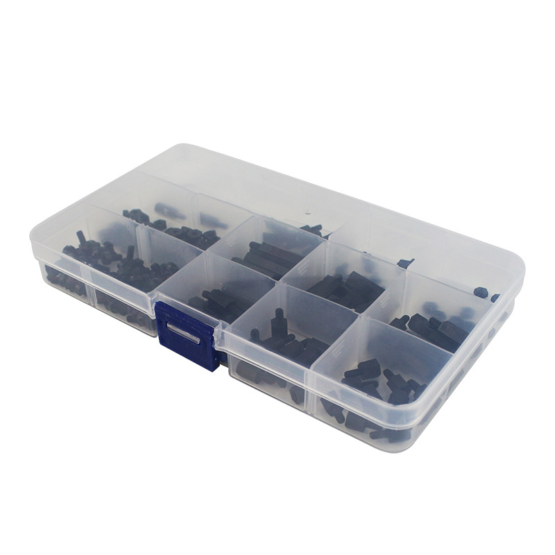 Crni najlonski vijčani set za Raspberry Pi, 210 komada, najlonske potporne stupce s M3 i M2.5, jednostruki i dvostruki prolaz