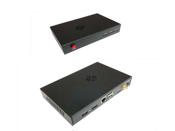 Metalno kućište za Raspberry Pi CM4 s CM4IO, matno crna završna obrada, s ventilatorom i gumbom za uključivanje