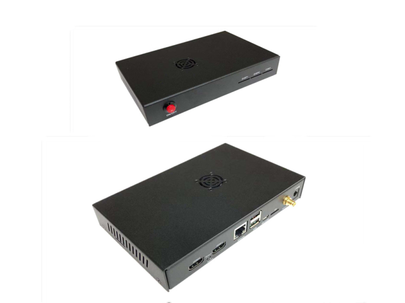 Metalno kućište za Raspberry Pi CM4 s CM4IO, matno crna završna obrada, s ventilatorom i gumbom za uključivanje