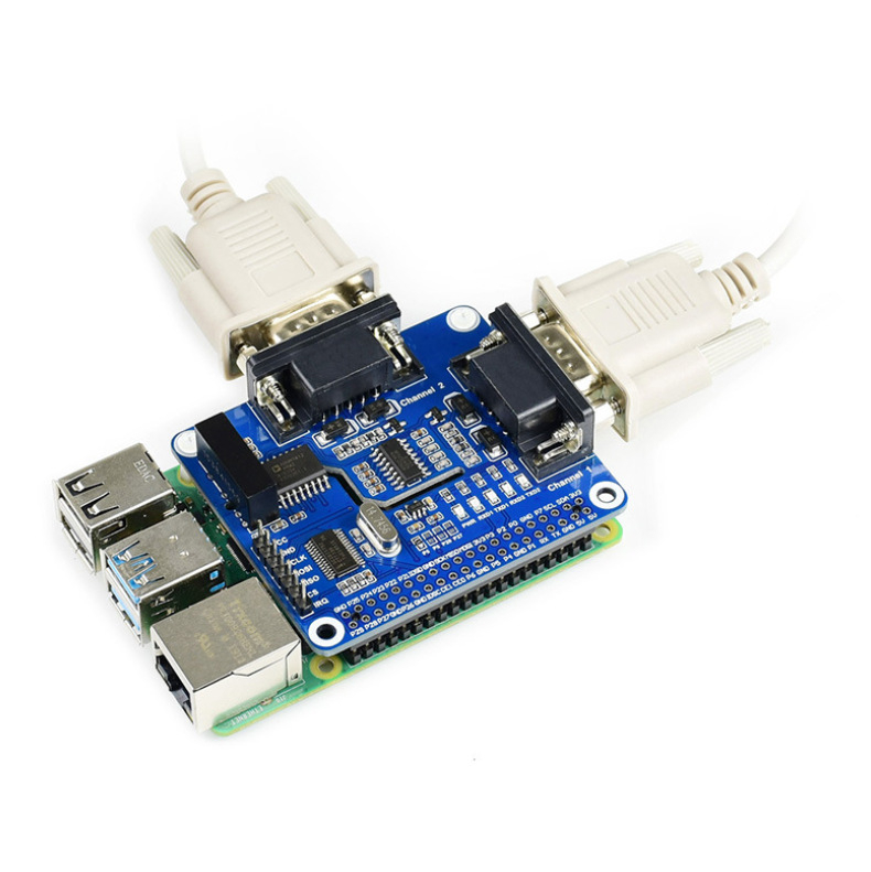 Weixue SP3232+SC16IS752 RS-232 proširenje za Raspberry Pi sa SPI upravljanjem, dvostruka izolacija