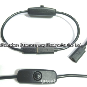 Raspberry Pi 4A vysokovýkonný USB predlžovací kábel so 501 tlačidlovým vypínačom, Type-C samec-samica