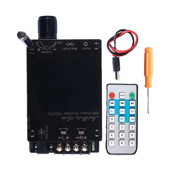 TPA3116D2 Bluetooth pojačalo modul s daljinskim upravljanjem i radijskim prijemnikom, 2-kanalni, 2x100W, audiofilskog visokog kapaciteta snage
