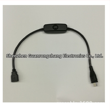 Micro USB predlžovací kábel s mužským a ženským konektorom, 501 spínač, napájanie pre Raspberry Pi, meď 2A