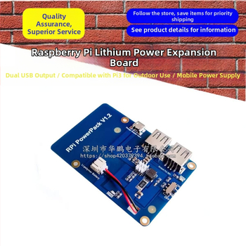 Raspberry Pi lítium akkumulátor bővítőpanel, dupla USB-kimenet, Pi 3-hoz önálló terepi használatra — hordozható energiaforrás