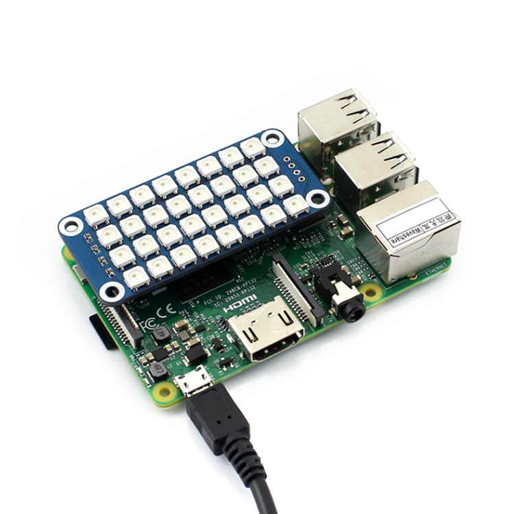 Proširena ploča RGB LED za Raspberry Pi, 4×8 RGB LED, programabilno upravljanje za prikaz boja