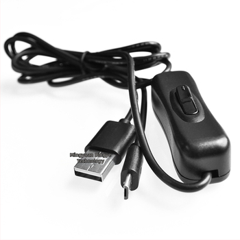 Napájací USB kábel s vypínačom pre Raspberry Pi, USB na micro USB, dĺžka 1 m