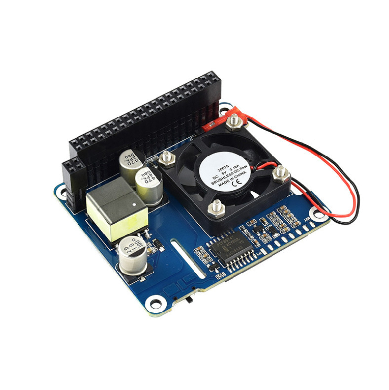 Weixue Ploča za proširenje Raspberry Pi 4B/3B+ s Ethernet PoE, prikaz temperature u realnom vremenu i izolirano hlađenje PoE modula