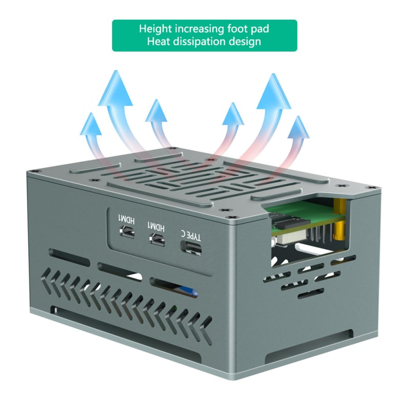 Κάλυμμα NVMe για Raspberry Pi 5 με M.2 SSD επέκταση, συμβατό με επίσημη κάρτα επέκτασης