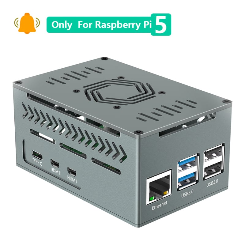 Κάλυμμα NVMe για Raspberry Pi 5 με M.2 SSD επέκταση, συμβατό με επίσημη κάρτα επέκτασης
