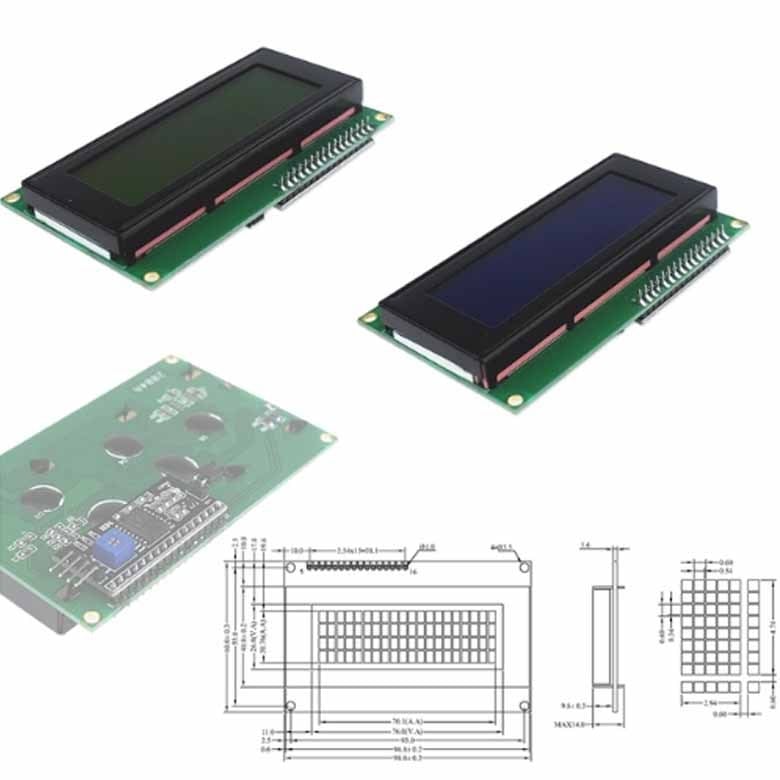 I2C LCD2004 20x4 LCD modul s adapter PCB-om, plavi ili žuto-zeleni zaslon, UNO kompatibilan