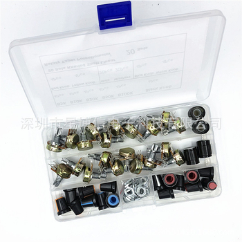 Set od 20 potenciometara WH148 (B5K, 10K, 20K, 50K, 100K) uz 20 kapica za gumbe