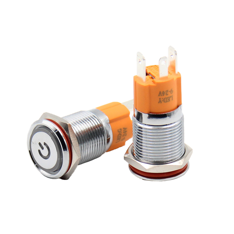 16 mm metalni samozaključavajući gumb za Start/Stop, vodootporan prekidač s LED prstenom rasvjete i simbolom napajanja, visok strujni tok 10A